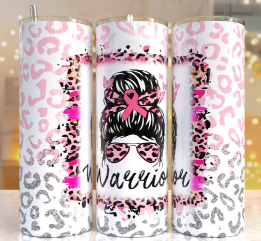 Warrior Pink Leopard 20oz tumbler