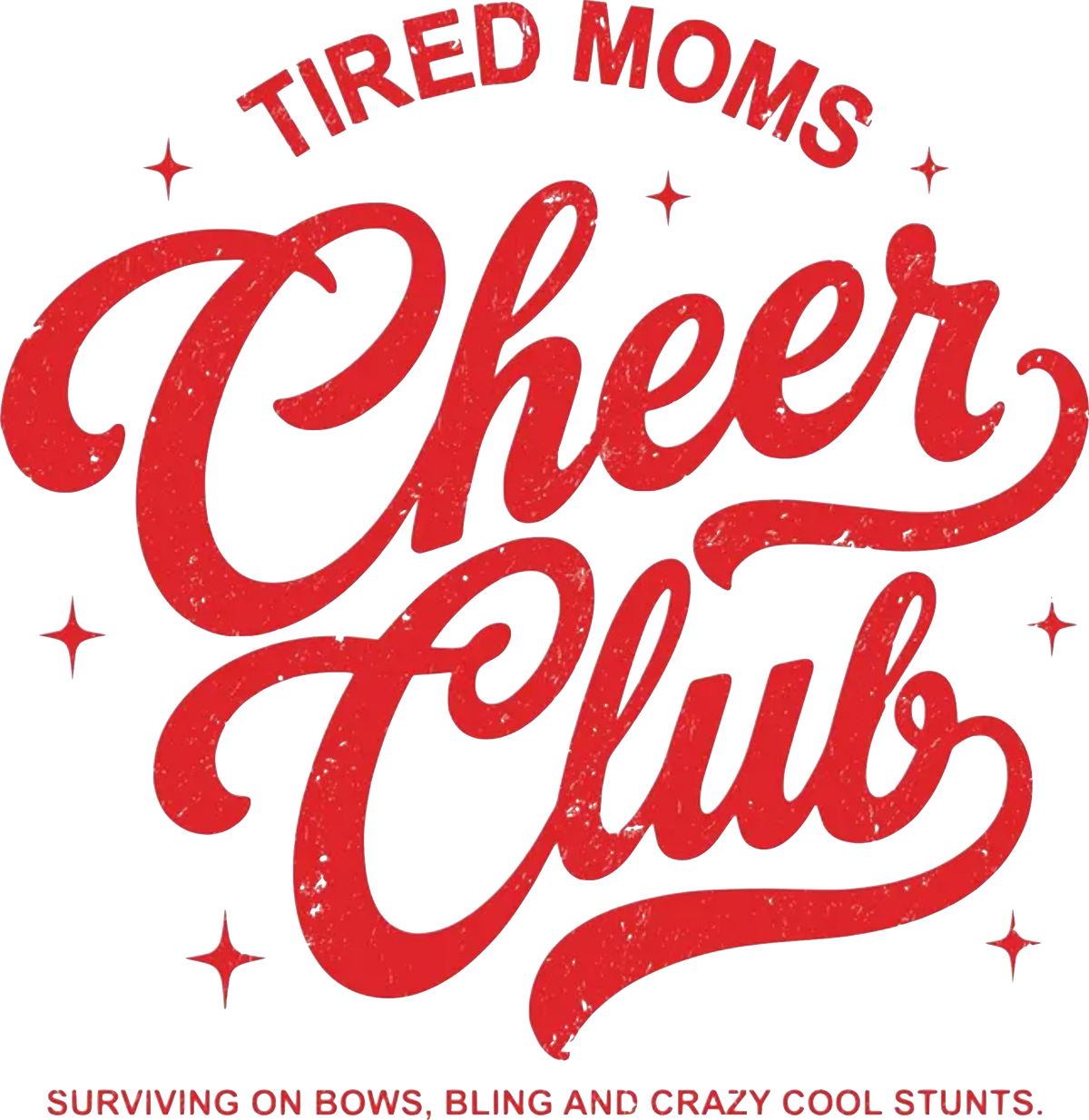 Tired moms cheer club DTF Transfer