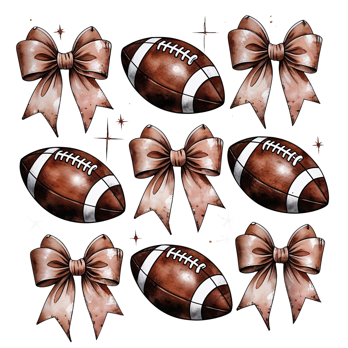 Football and coquette bows DTF Transfer