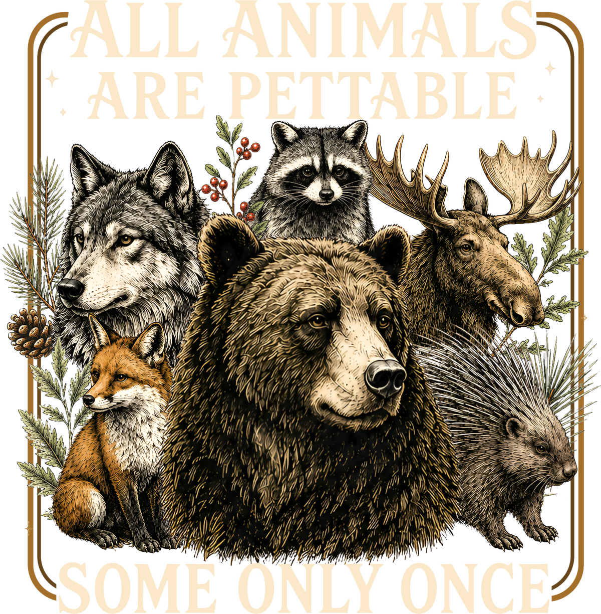 All animals are pettable DTF Transfer