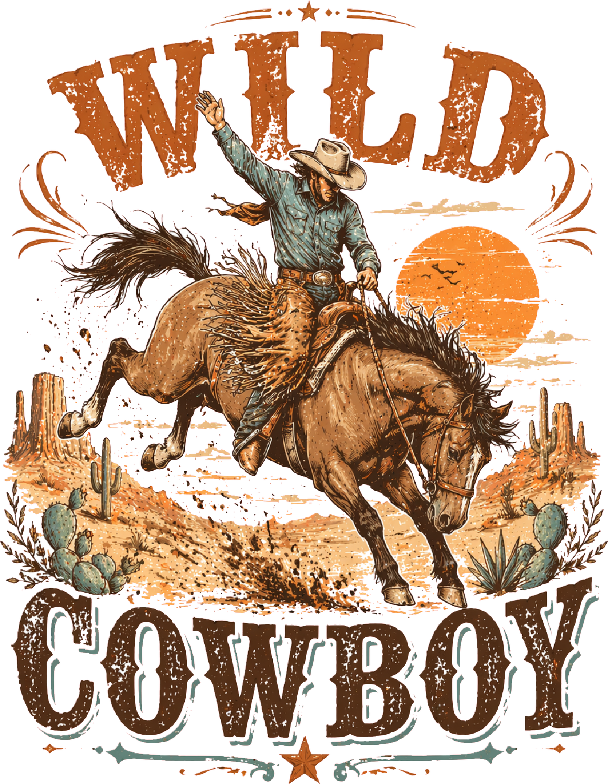 Wild cowboy DTF Transfer