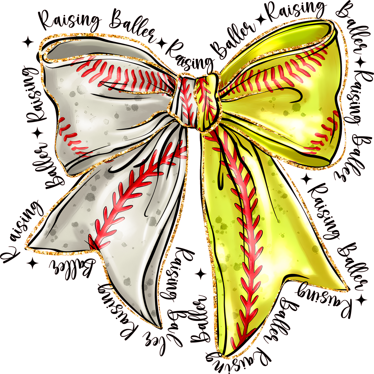 Baseball Softball bow DTF Transfer