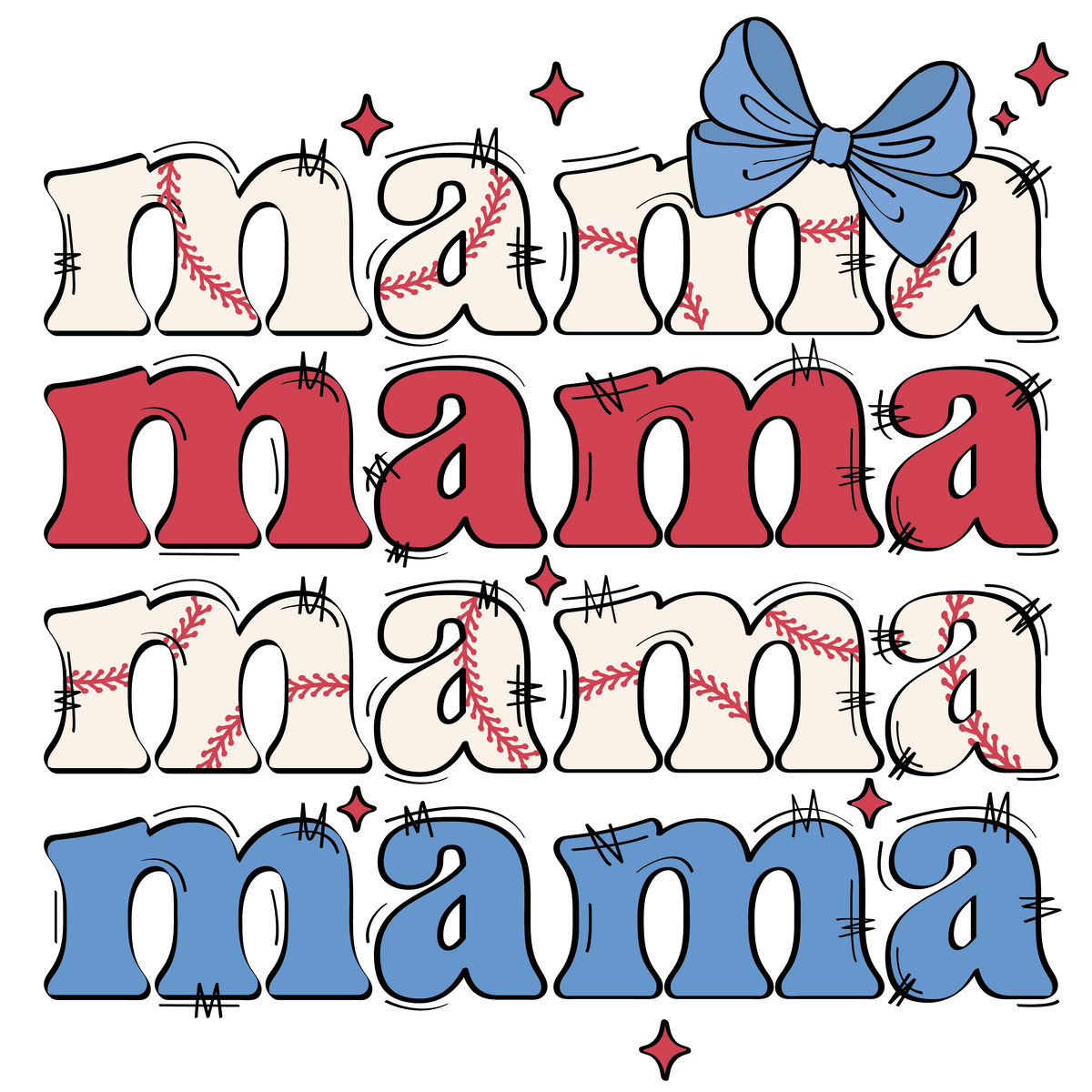 Baseball mama DTF Transfer
