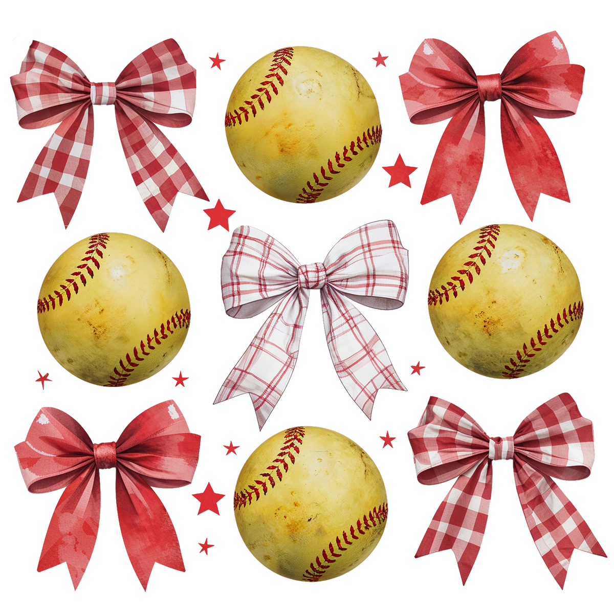 Softball coquette bows DTF Transfer