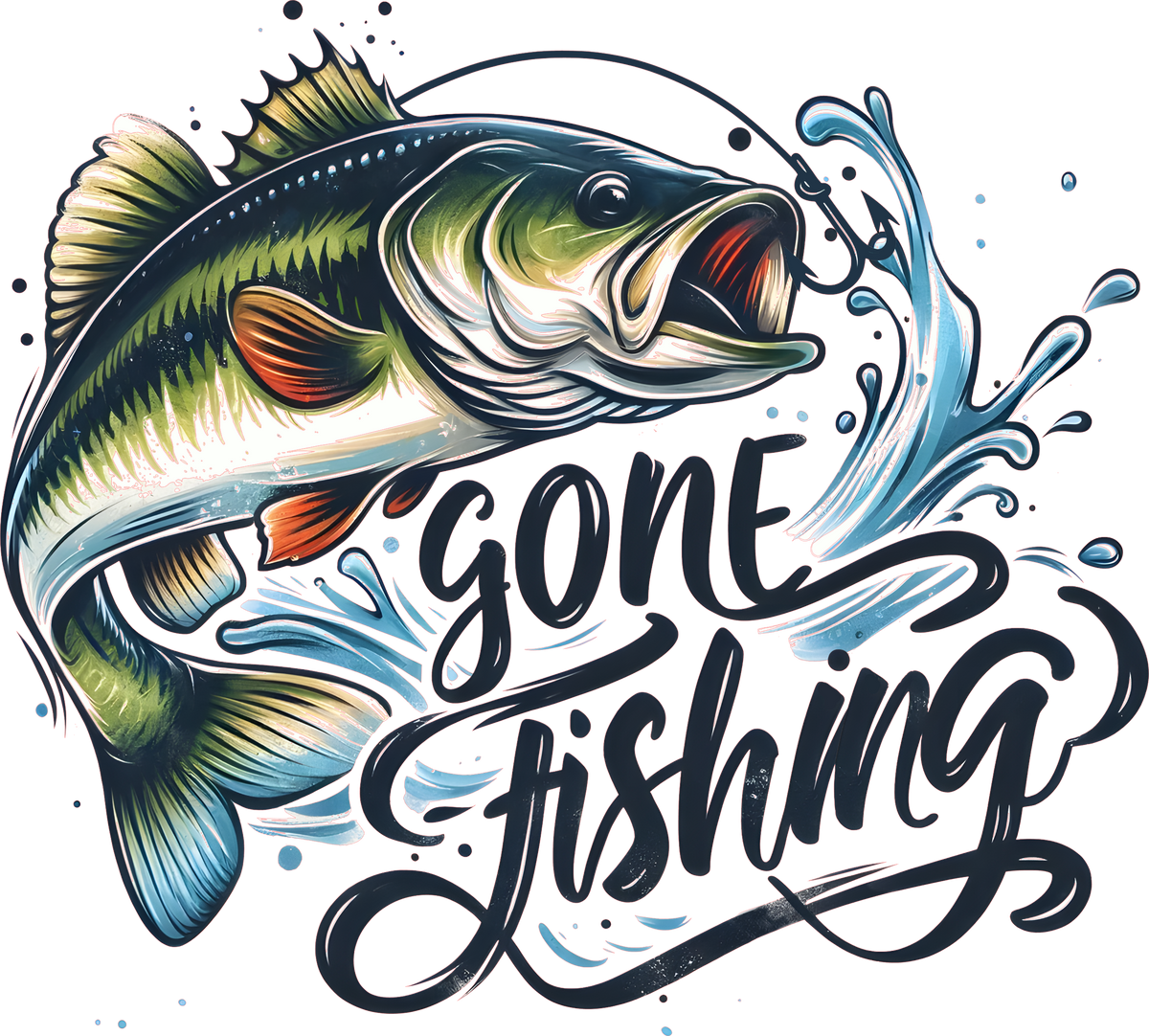 Gone fishing DTF Transfer