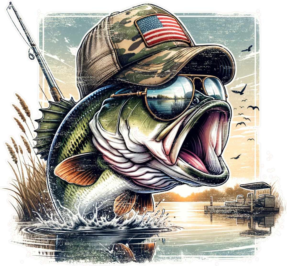 Fishing DTF Transfer