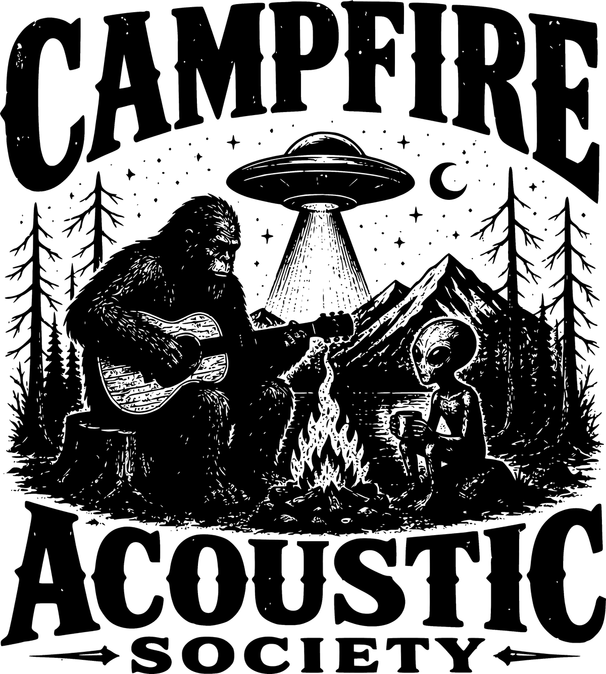 Campfire Acoustic Society DTF Transfer