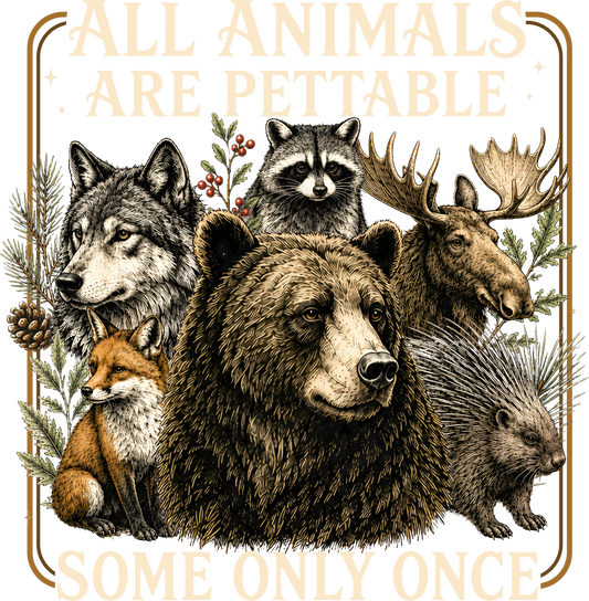 All animals are pettable DTF Transfer
