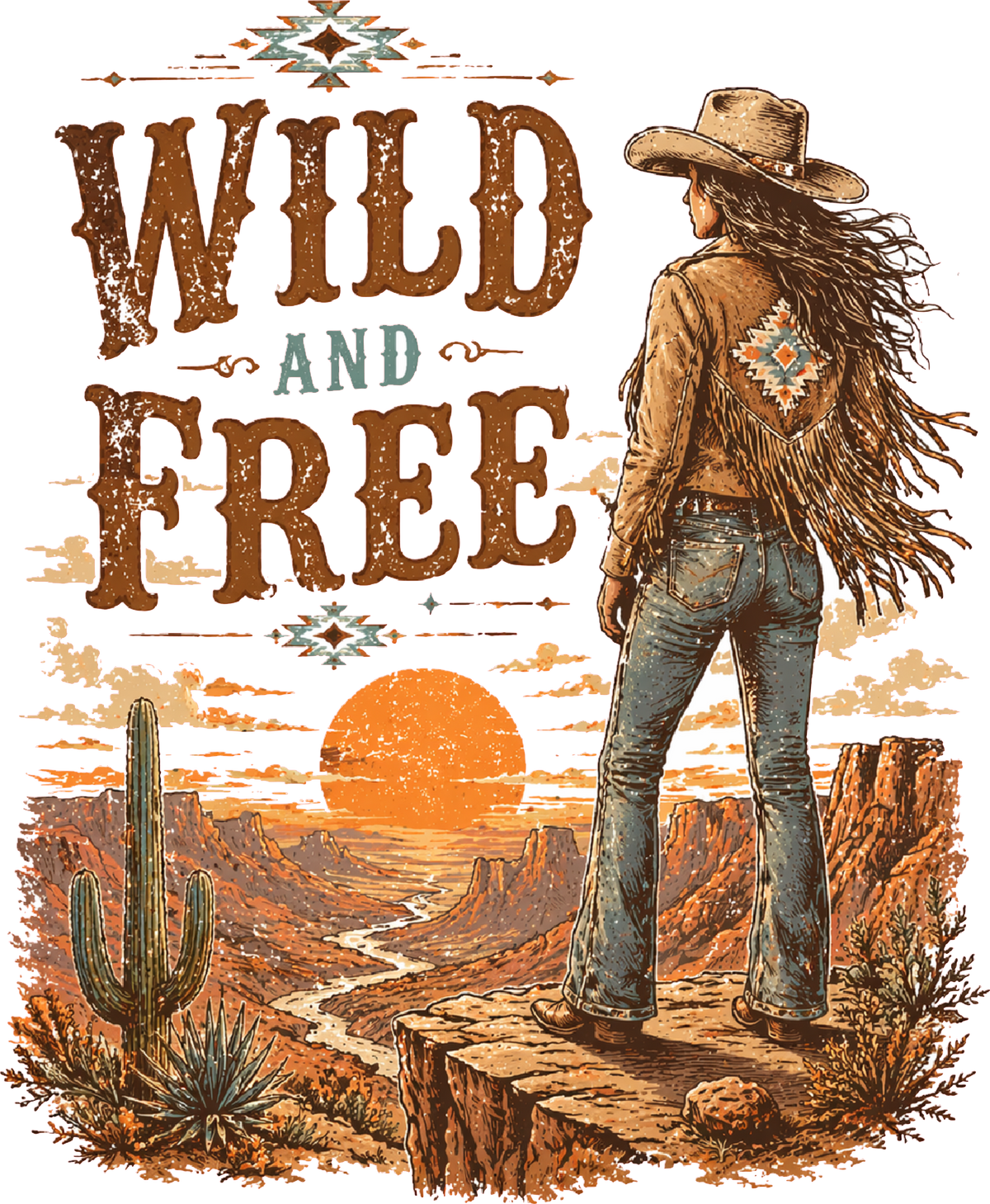 Wild and free DTF Transfer