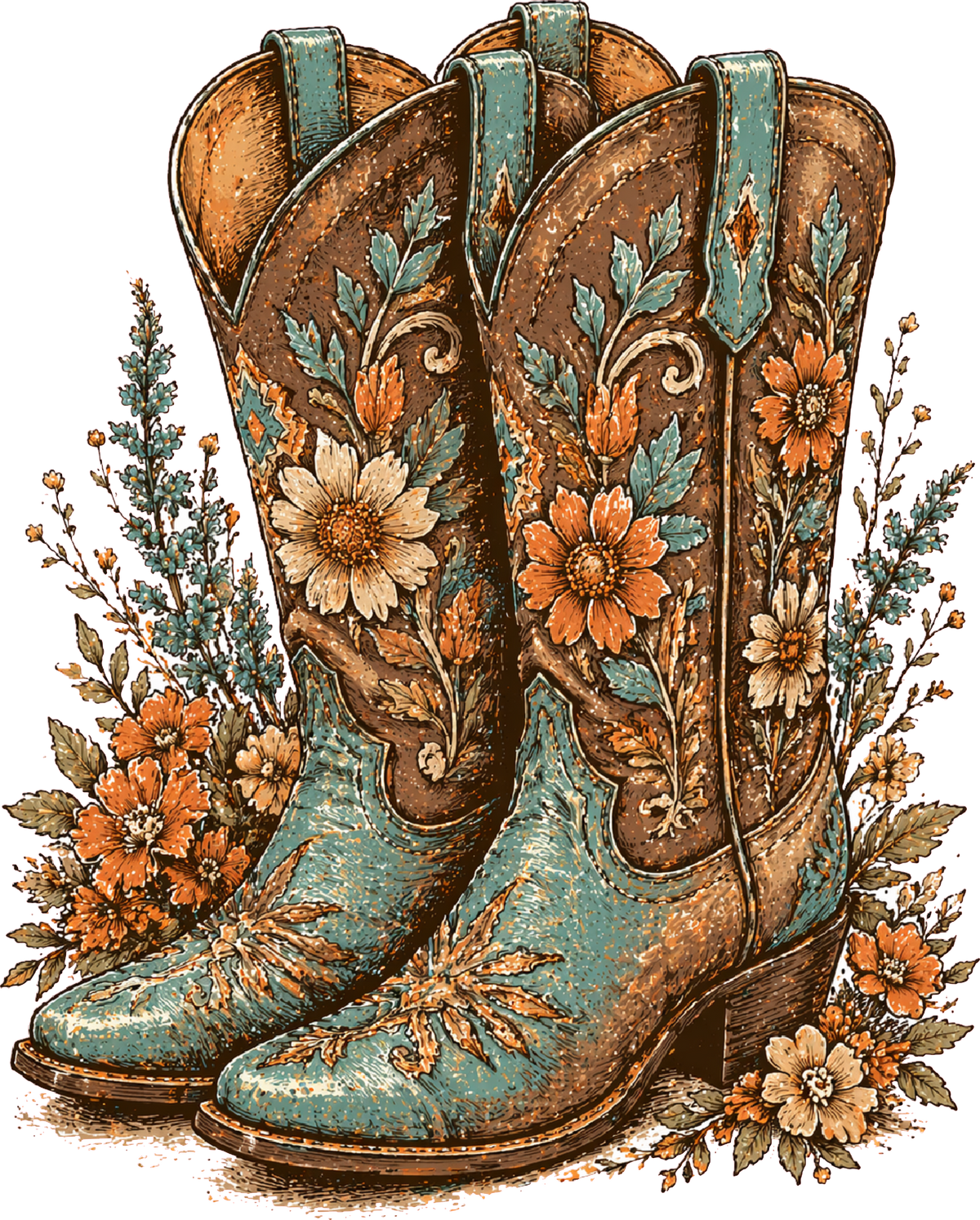 Cowgirl boots DTF Transfer