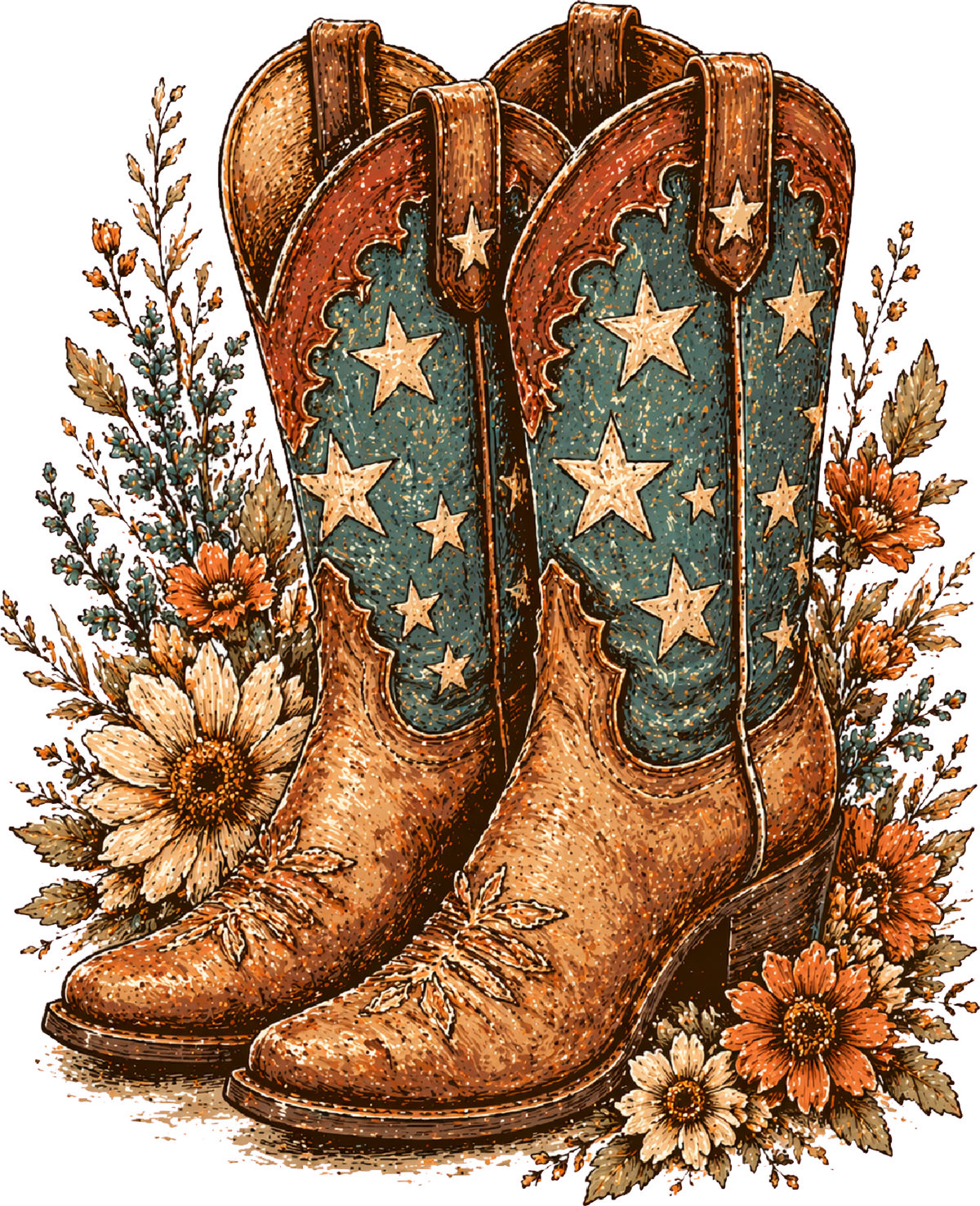 Cowgirl boots DTF Transfer