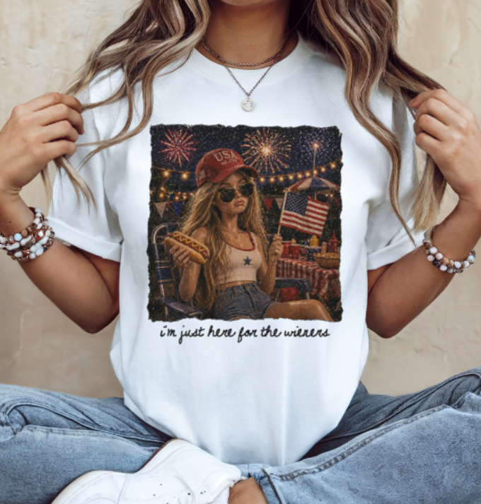 I'm just here for the wieners t-shirt