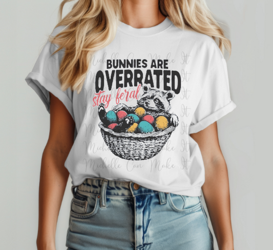 Bunnies are overrated Racoon Easter t-shirt